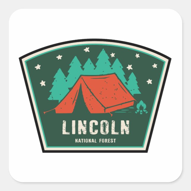 Lincoln National Forest Camping Square Sticker (Front)