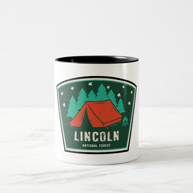 Lincoln National Forest Camping Two-Tone Coffee Mug (Center)