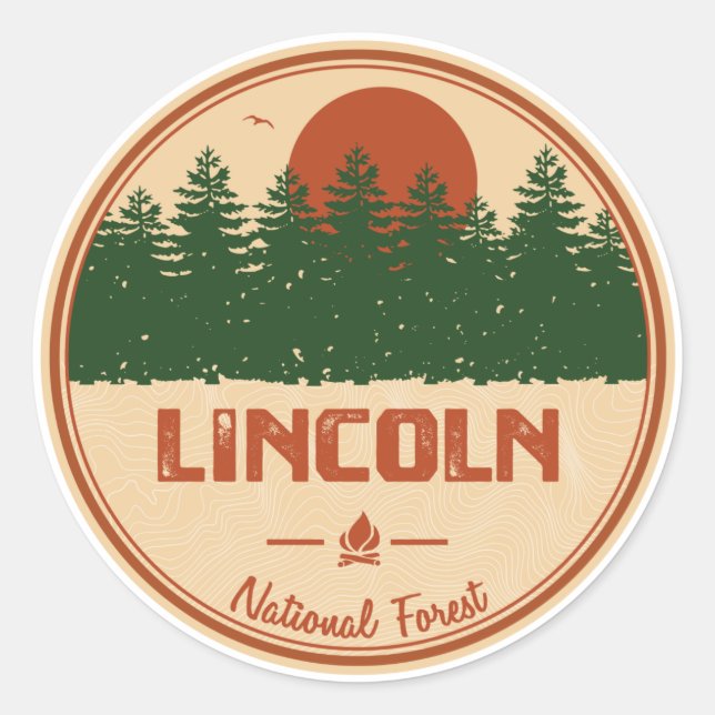 Lincoln National Forest Classic Round Sticker (Front)