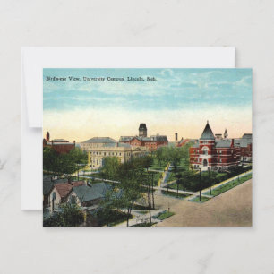 Lincoln NE University Campus, 1910s Vintage Postcard