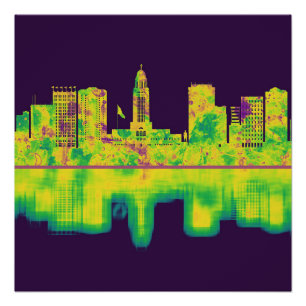 Lincoln Nebraska Skyline Poster