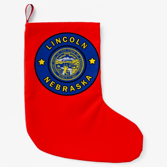 Lincoln Nebraska Small Christmas Stocking (Front)