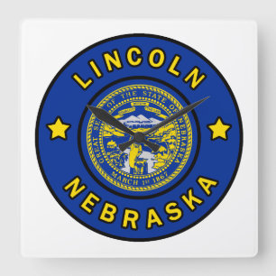 Lincoln Nebraska Square Wall Clock