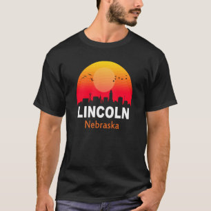 Lincoln Nebraska Vintage Sunset Retro City State U T-Shirt
