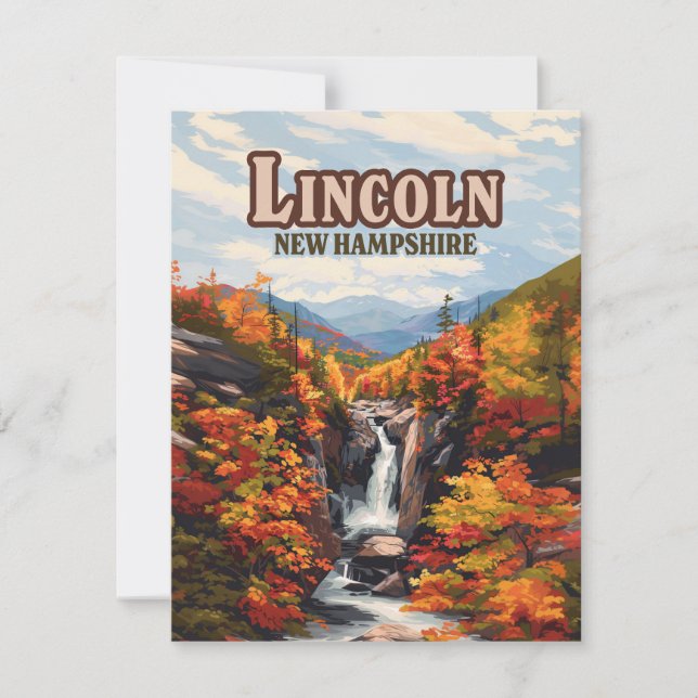 Lincoln New Hampshire Franconia Falls Autumn Card (Front)