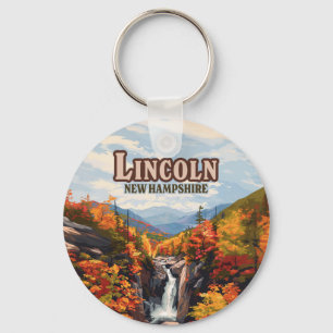 Lincoln New Hampshire Franconia Falls Autumn Key Ring