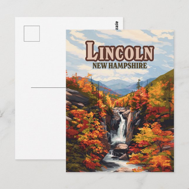 Lincoln New Hampshire Franconia Falls Autumn Postcard (Front/Back)