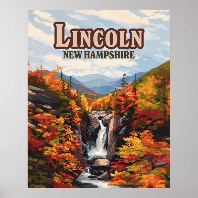 Lincoln New Hampshire Franconia Falls Autumn Poster (Front)