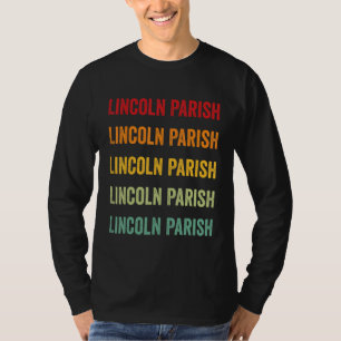 Lincoln Parish County Louisiana Rainbow Text Desig T-Shirt
