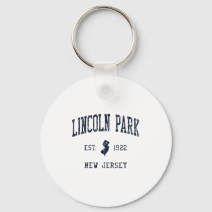 Lincoln Park Nj Jn1 Vintage Athletic Blue Design  Key Ring