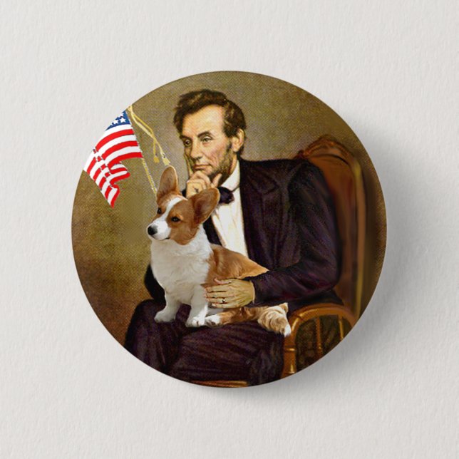 Lincoln - Pembroke Welsh Corgi 8 6 Cm Round Badge (Front)