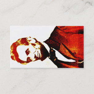 Lincoln Pop Art Colourized Sideways Portrait Business Card