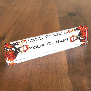 Lincoln Pop Art Colourized Sideways Portrait Nameplate