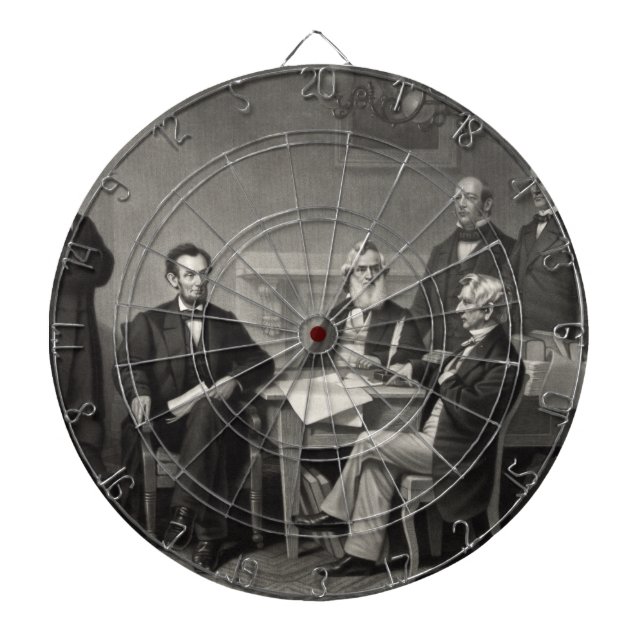 Lincoln Reading the Emancipation Proclamation Dartboard (Front)