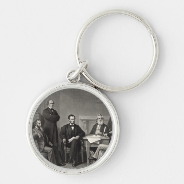 Lincoln Reading the Emancipation Proclamation Key Ring (Front)