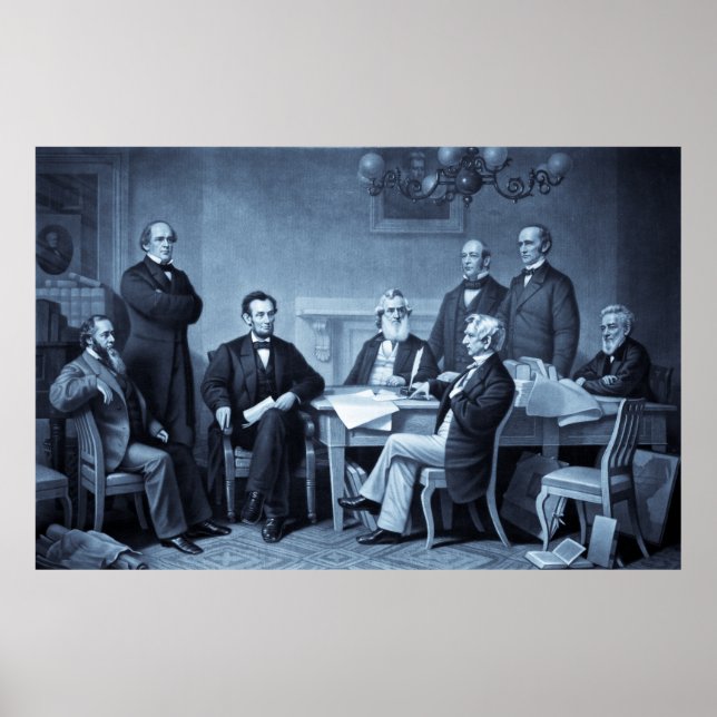 Lincoln Reading the Emancipation Proclamation Poster (Front)