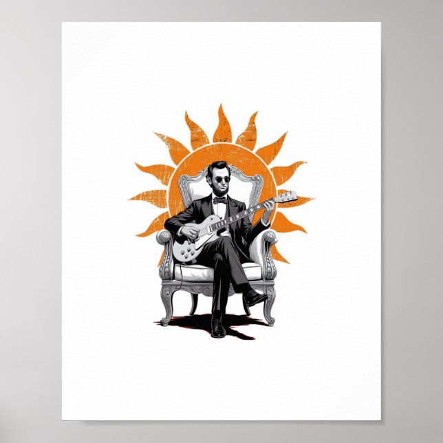 Lincoln Unplugged – Funny Abraham Lincoln Guitar  Poster (Front)