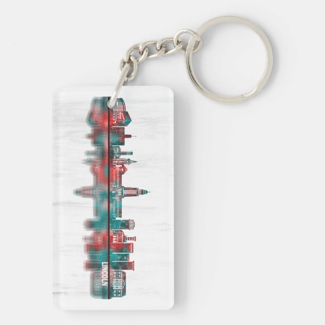 Lincoln USA Skyline Key Ring (Back)