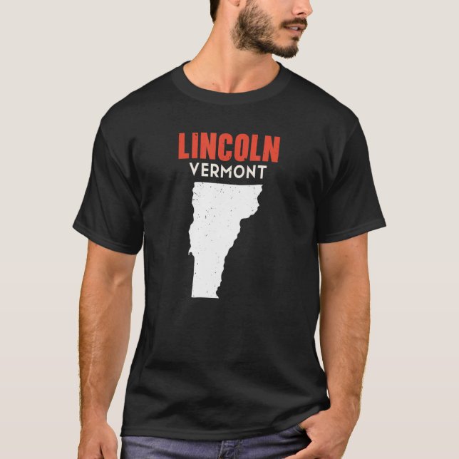 Lincoln Vermont USA State America Travel Vermonter T-Shirt (Front)