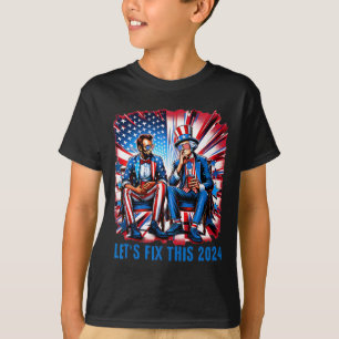 Lincoln Washington Usa Patriotic Election Lets Fix T-Shirt