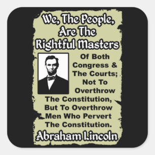 Lincoln: We The People! Square Sticker