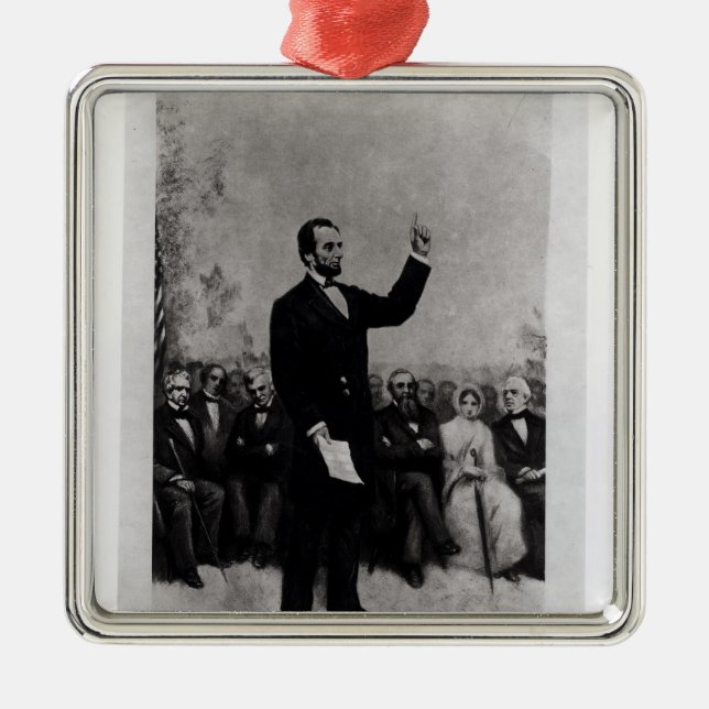 Lincoln's Address at Gettysburg, 1895 Metal Tree Decoration (Front)