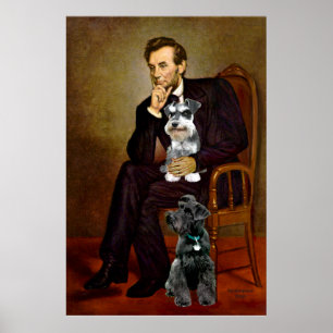 Lincoln's Two Schnauzers Poster