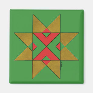Lincolnshire Auseklis Witch Mark Red and Green Magnet