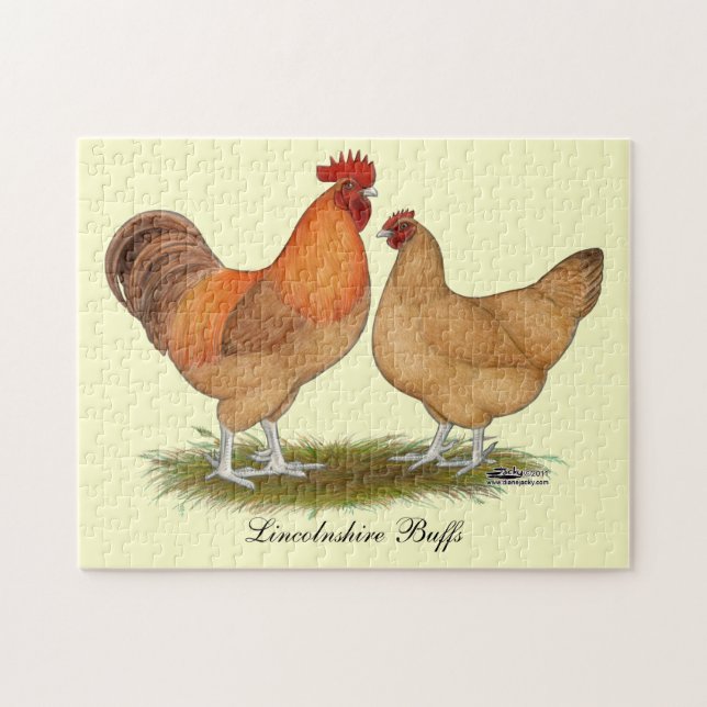 Lincolnshire Buff Chickens Jigsaw Puzzle (Horizontal)