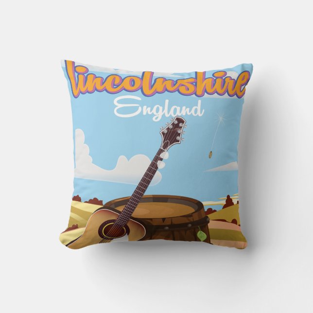 Lincolnshire England vintage travel poster Cushion (Front)
