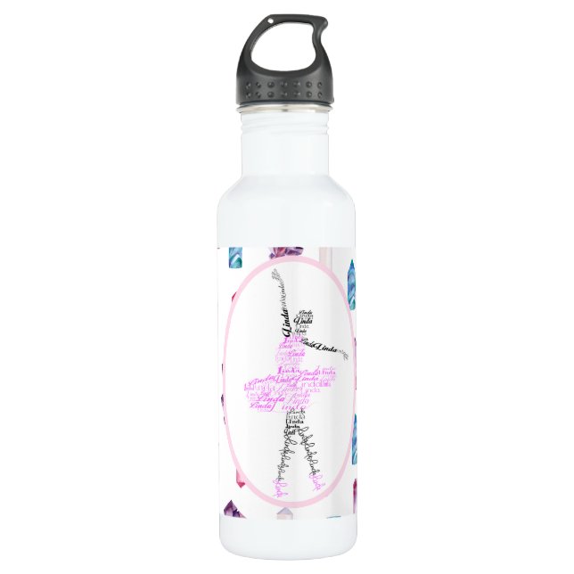 Linda Ballerina Personalised Dancer Gift 710 Ml Water Bottle (Front)