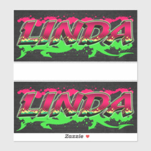 Linda First Name Graffiti Sticker