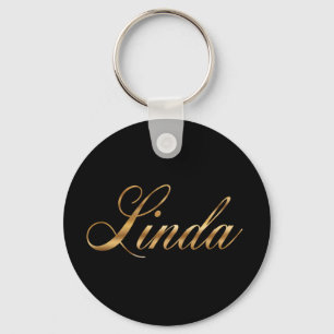 Linda gold Design Lettering Schlüsselanhänger Key Ring