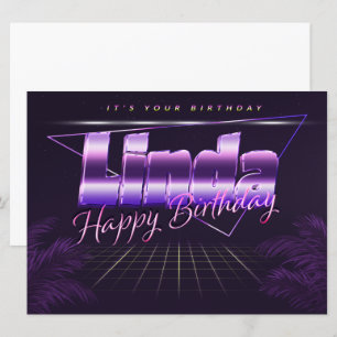 Linda Name First name lila retro card Birthday