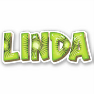 Linda Name Kiwi Design Sticker