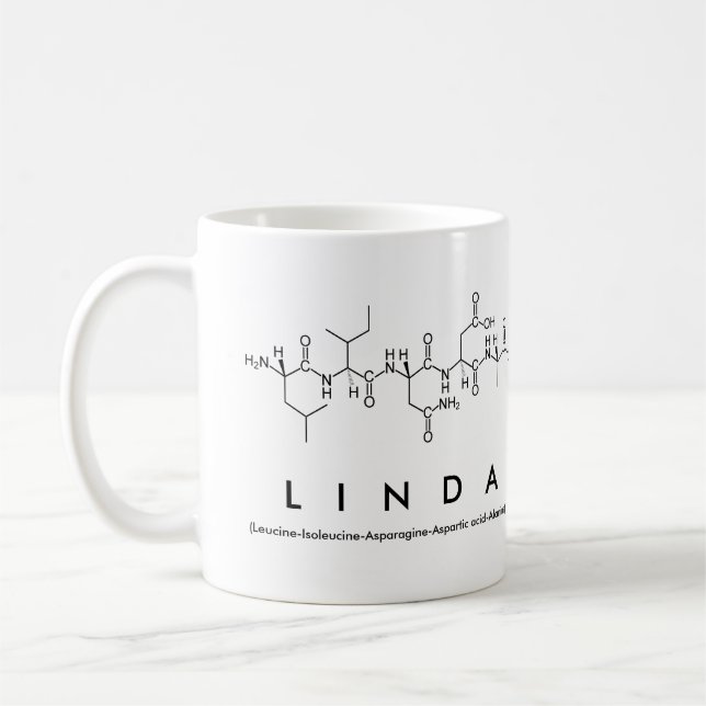 Linda peptide name mug (Left)