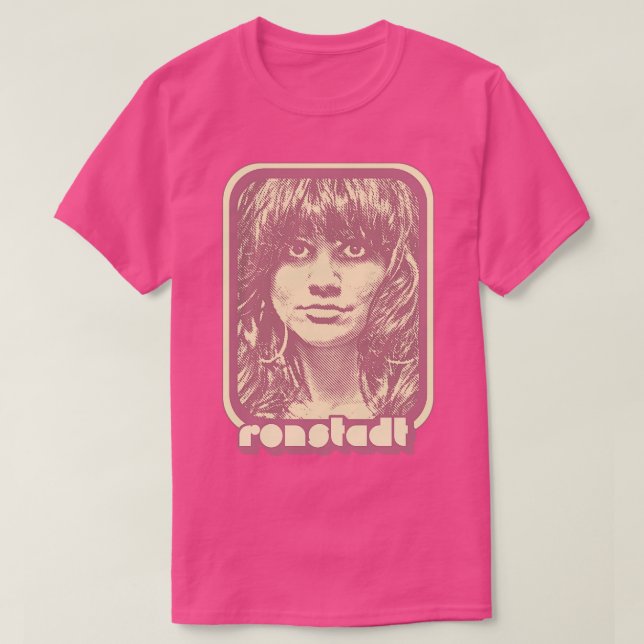 Linda Ronstadt Retro 70s Style Fan Art Design T-Shirt (Design Front)