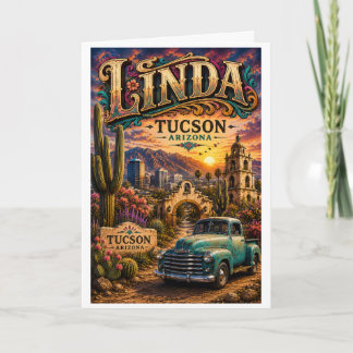Linda Tucson Arizona Personalised Southwestern Card