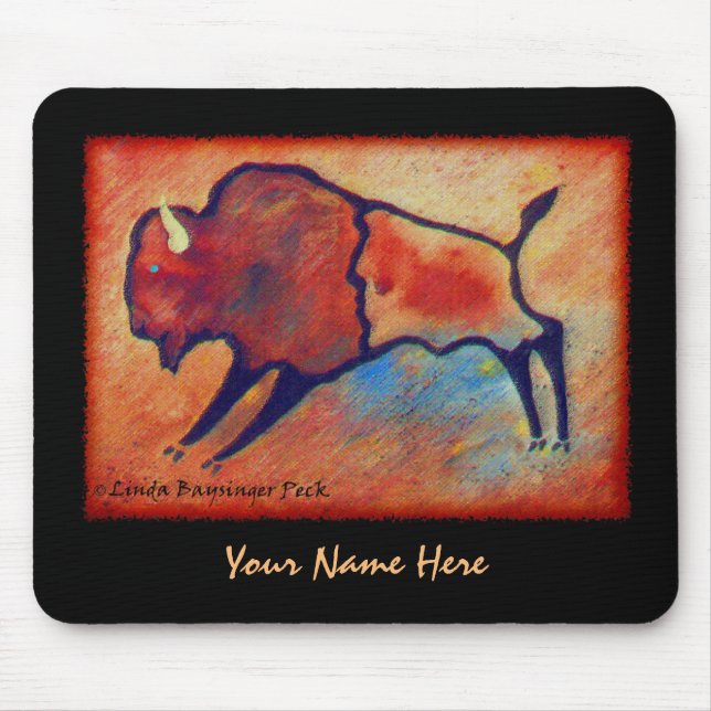 Linda's Stylised Buffalo Mouse Mat (Front)