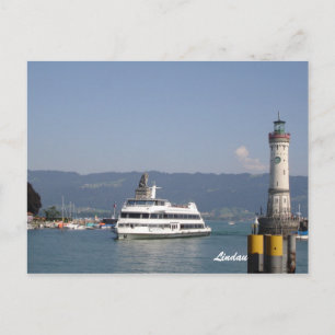 Lindau entrance harbour postcard