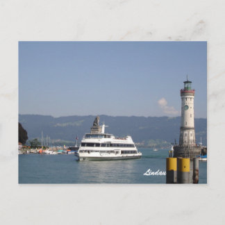 Lindau entrance harbour postcard