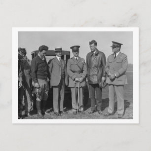 Lindbergh and Wright at Wright Field Photograph Postcard