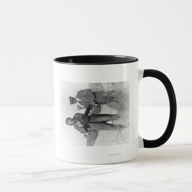 Lindbergh and Wright with Wrecked Plane Mug (Right)