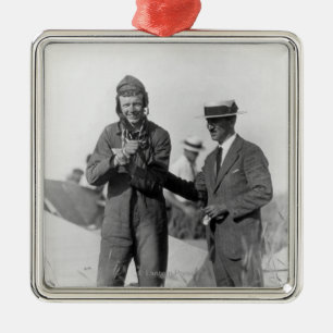 Lindbergh and Wright - Wrecked Plane Metal Tree Decoration