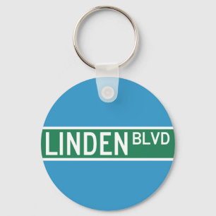 Linden Boulevard Sign Key Ring