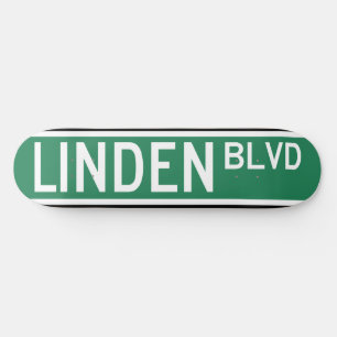 Linden Boulevard Sign Skateboard