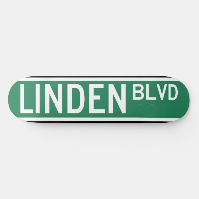 Linden Boulevard Sign Skateboard (Horz)