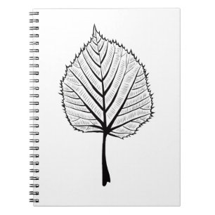 Linden Leaf Outline Art - Botanical Colouring Notebook