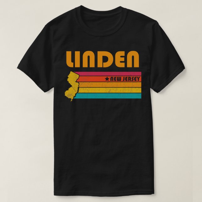 Linden New Jersey Vintage Distressed Souvenir T-Shirt (Design Front)