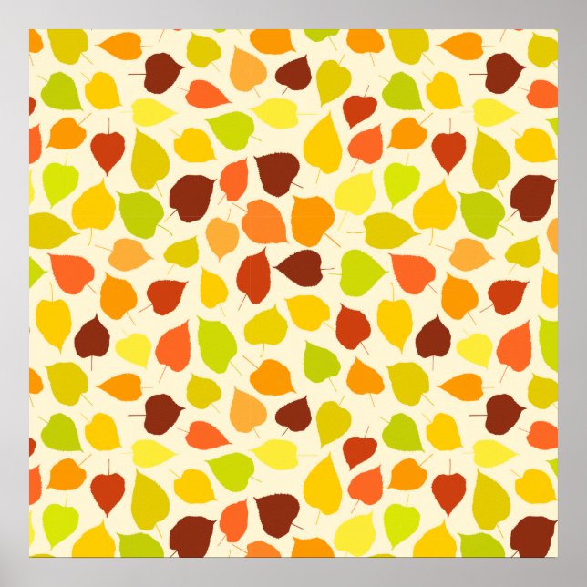 Linden tree autumn leaves poster (Front)